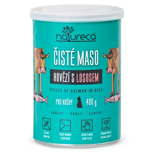 NATURECA Konzerva hovädzia s lososom pre mačky 400 g