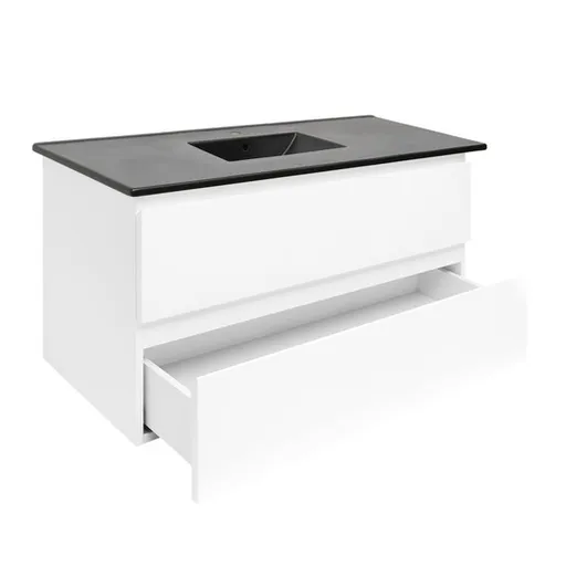 Kúpeľňová skrinka s umývadlom SAT B-Way 99x50x45 cm biela lesk BWAY2100WU4B