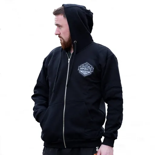 Mikbaits mikina team čierna s kapucňou-m