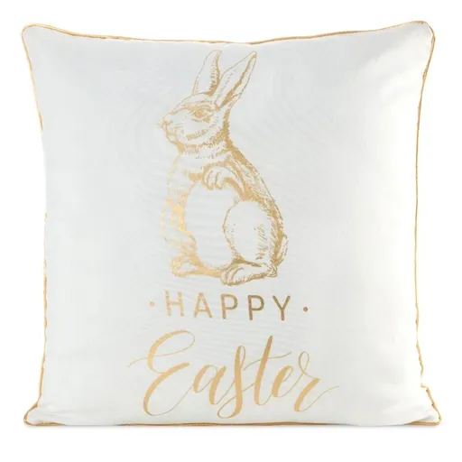ArtFir Veľkonočná obliečka na vankúš EASTER 43 | biela/zlatá 45 x 45 cm