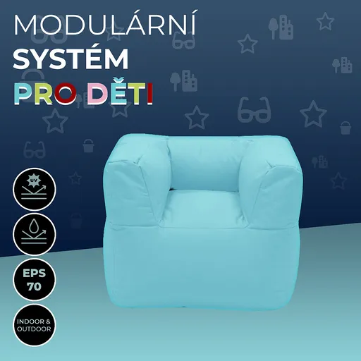 DEOKORK Záhradné detské textilné kreslo MODULTEX KIDS (svetlo modrá)