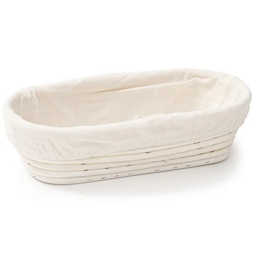 HOME ELEMENTS Ošatka oválna s látkovou vložkou, 28 x 14 x 7,5 cm