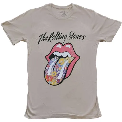 The Rolling Stones tričko Flowers Tongue Natural S