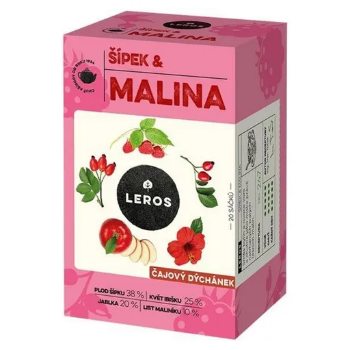 LEROS Čajová chvíľka šípok & malina 20 x 2 g
