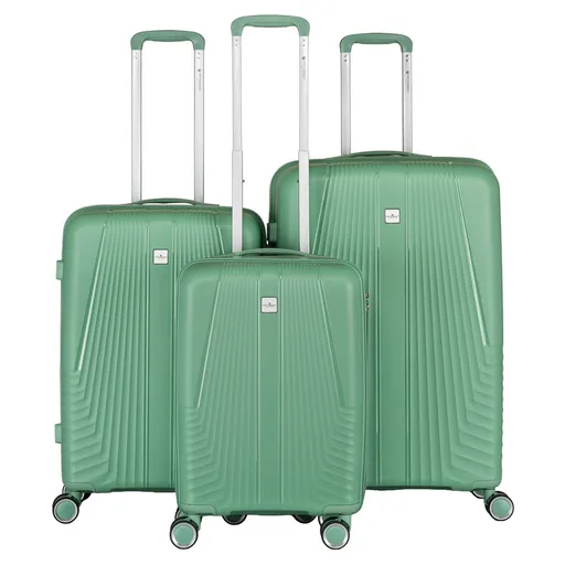 Súprava cestovných kufrov z odolného ABS plastu v zelenej farbe - Peterson