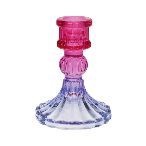 DUIF Sklenený svietnik LIOR 10cm ružová fialová