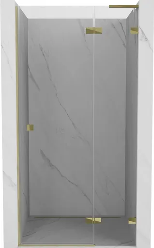 MEXEN/S - Lunar L sprchové dvere krídlové pravé 105, transparent, zlatá 834L-105-000-50-00-P