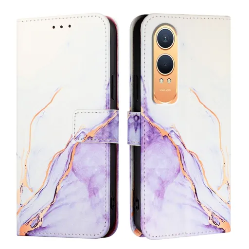 ART MARBLE Peňaženkový kryt pre OnePlus Nord CE 4 Lite 5G WHITE PURPLE