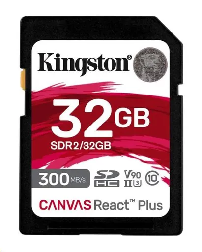 Kingston 32 GB Canvas React Plus SDHC UHS-II 300 R/260 W U3 V90 pre Full HD/4K/8K