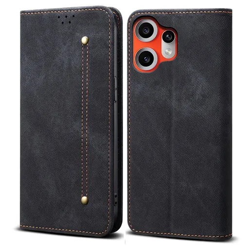 DENIM Peňaženkový kryt pre CMF Phone 2 Pro čierny