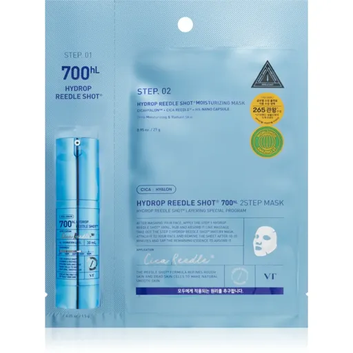VT Cosmetics Hydrop Reedle Shot 700hL 2 Step Mask hĺbkovo hydratačná maska na dvojfázové ošetrenie pleti 28.5 g