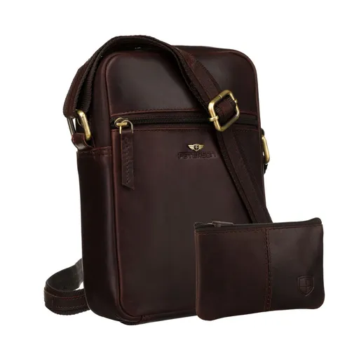 Pánska hnedá kožená crossbody taška s púzdrom na kľúče – Peterson