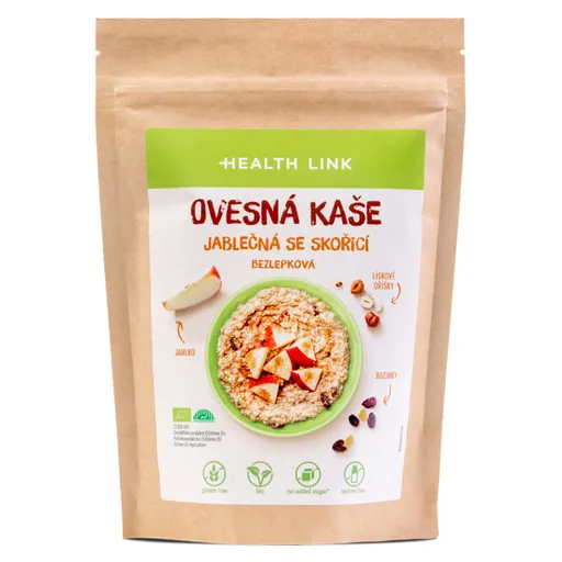 HEALTH LINK Ovsená kaša jablčná so škoricou BIO 300 g
