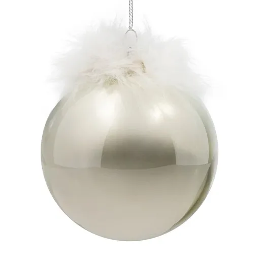 ArtFir Vianočná dekorácia GUĽA 563 | sklenená strieborná 10 cm