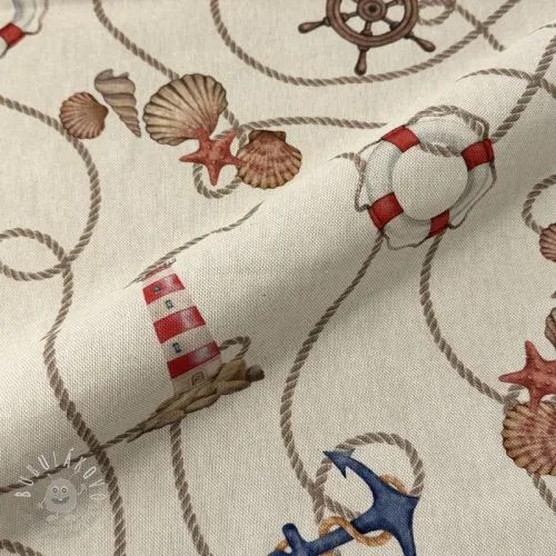 Dekoračná látka Linenlook Maritime Rope Mix digital print