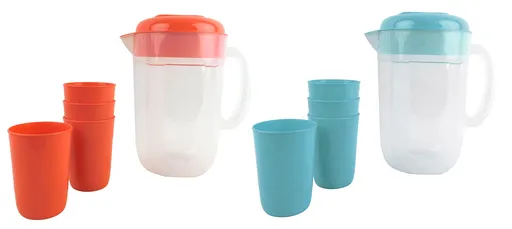 MAKRO - Džbán 2L a 4 poháre 300ml, rôzne farby, umelá hmota