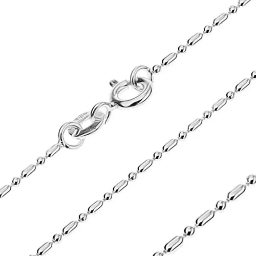 Strieborná retiazka 925 - armádny vzor s guličkami, 1,2 mm
