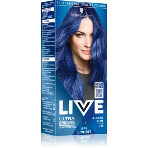 Schwarzkopf LIVE Ultra Brights or Pastel semipermanentná farba na vlasy odtieň 095 Electric Blue 1 ks