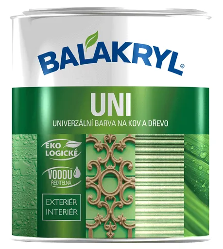 BALAKRYL UNI satén - Univerzálna vrchná farba RAL 9005  - čierna 0,7 kg