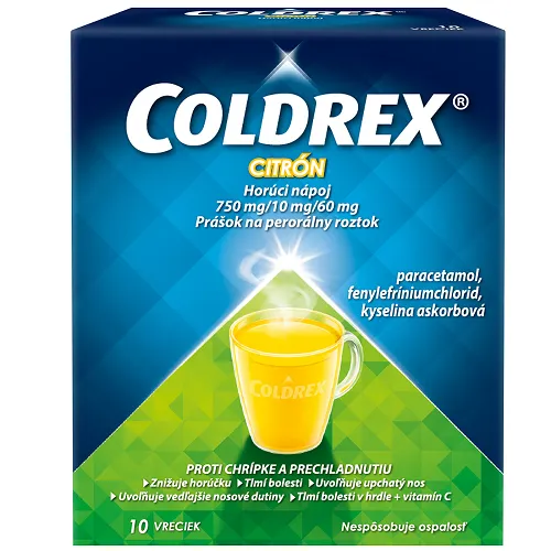 COLDREX Horúci nápoj Citrón na chrípku a prechladnutie 10 vreciek