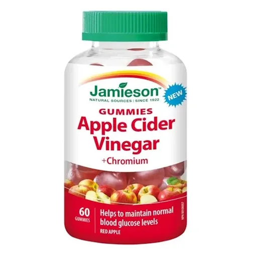JAMIESON Jablčný ocot s chrómom Gummies 60 želatínových pastiliek