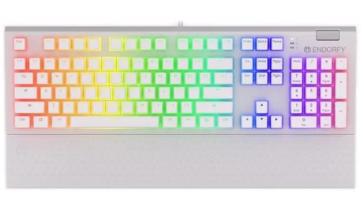 Endorfy herná klávesnica Omnis OWH Pudd.Kaihl BR RGB /USB/ brown switch / drôtová / mechanická / US layout / biela RGB