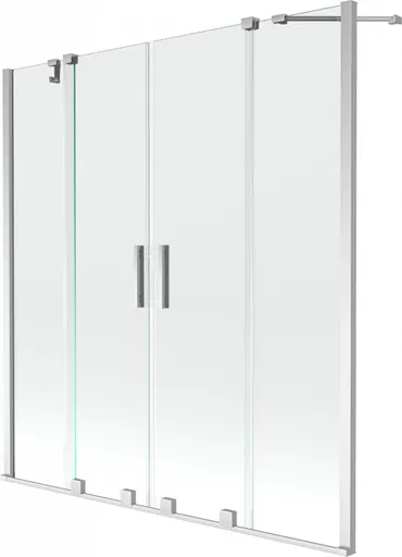 MEXEN/S - Velar Duo Dvojkrídlová posuvná vaňová zástena 160 x 150, transparent, chróm 896-160-000-02-01