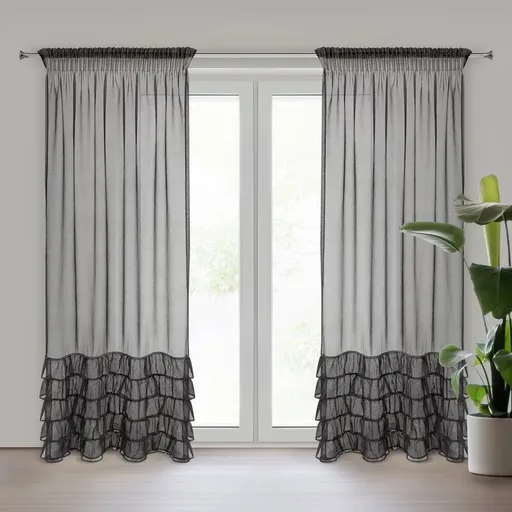 ArtFir Záclona CARLI P | čierna 140 x 250 cm