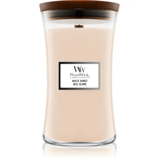 Woodwick White Honey vonná sviečka s dreveným knotom 609.5 g