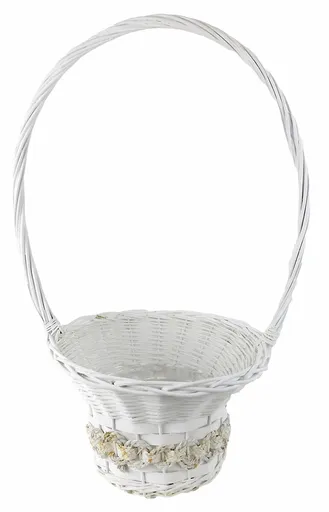 MAKRO - Košík guľatý biely s rúčkou M