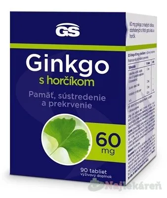 GS Ginkgo 60 mg s horčíkom 90 tabliet