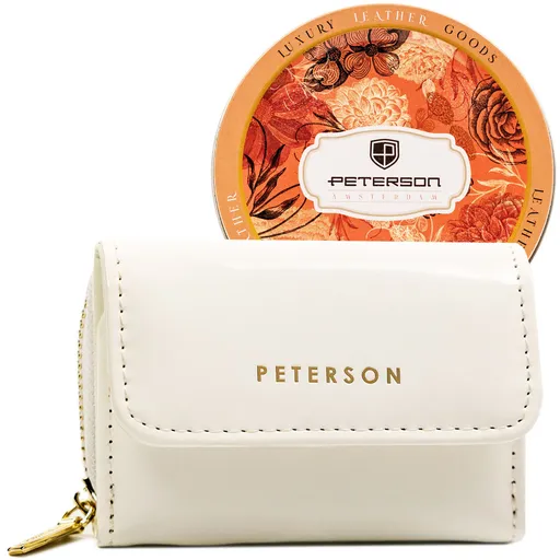 Lakovaná biela dámska peňaženka s RFID ochranou – Peterson