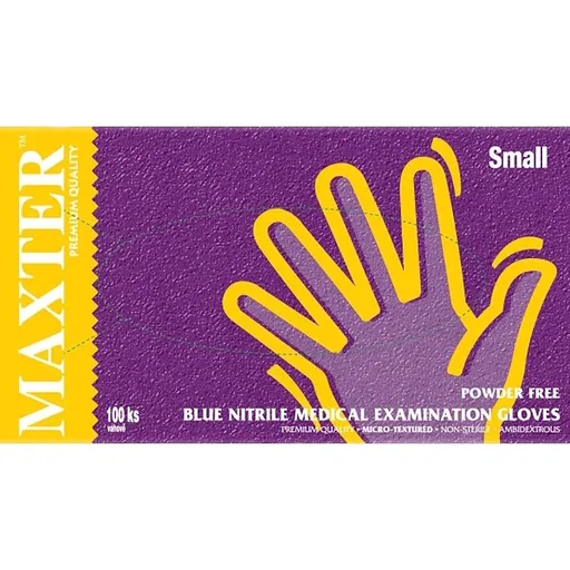 MAXTER UR bezprašné nitrilové rukavice veľkosti S 100 ks