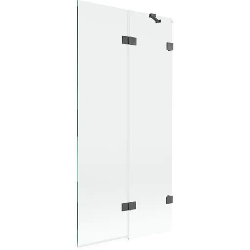MEXEN/S - Lunar vaňová zástena 2-krídlová pravá 90 x 150, transparent, grafit kartáčovaná 897-090-100-66-00-P