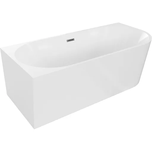 MEXEN/S - Mia voľne stojaca rohová vaňa ľavá 160 x 80, biela, sifón a prepad grafit metal 52691608000L-95