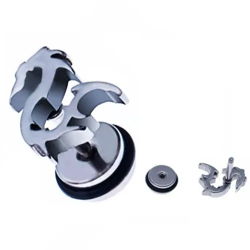 Fake plug do ucha z ocele - esovitý čínsky drak striebornej farby