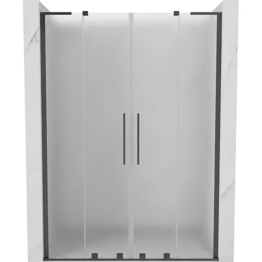 MEXEN/S - Velar L Duo posuvné sprchové dvere 160, dekor, grafit kartáčovaná 871-160-003-32-66