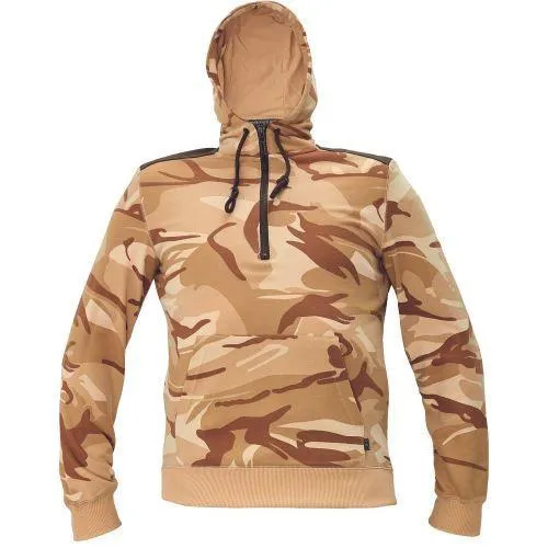 CRAMBE mikina s kapucňou béžová kamufláž 3XL