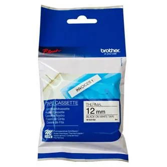 Brother originál páska do tlačiarne štítkov, Brother, TM-K231, černý tlač/biely podklad, nelaminovaná, 8m, 12mm