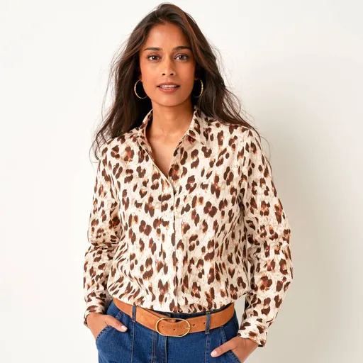 Košeľová blúzka s leopardím vzorom
