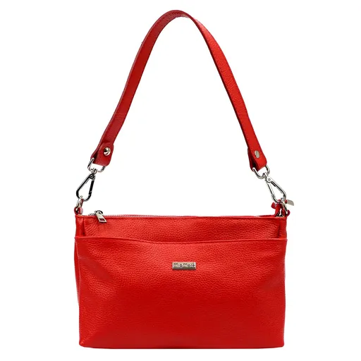 Biela kožená kabelka MiaMore