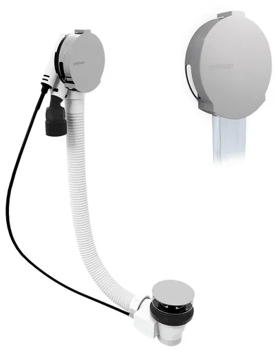 Polysan, Vaňová súprava s napúšťaním, bovden, dĺžka 1000mm, zátka 72mm, chróm, 71855