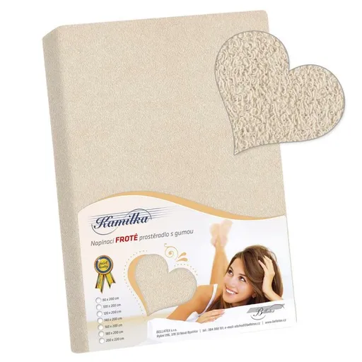 Bellatex Froté prestieradlo Kamilka natur, 120 x 200 cm