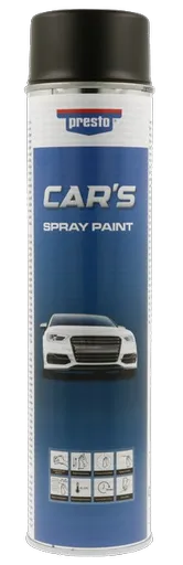 PRESTO CAR´S - Nitro-kombinačná farba na auto v spreji (čierna polomatná, 0,6 L)