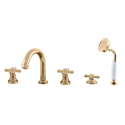 Vaňová batéria RAV Slezák MORAVA so sprchovacím setom v zlatom prevedení MK162.5PZ