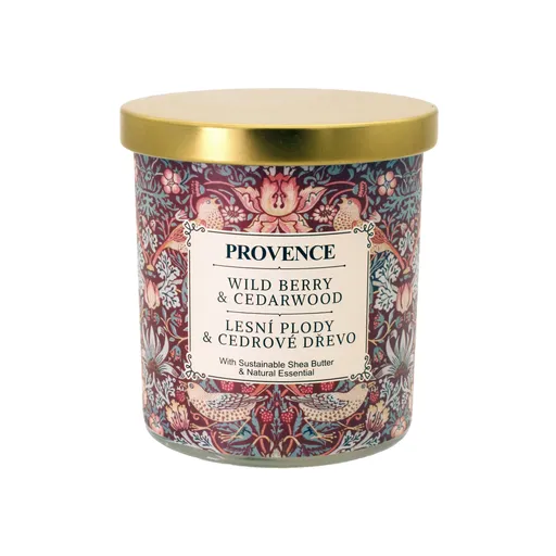Vonná sviečka v skle PROVENCE 30 hodín lesné plody a cédrové drevo