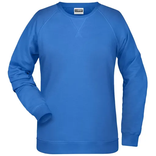 James & Nicholson (Daiber) Dámska mikina bez kapucne z biobavlny 8021 - Kobaltová | 2XL