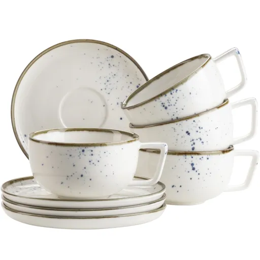 Mäser 8-dielna súprava šálok na kávu Pintar White modré bodky