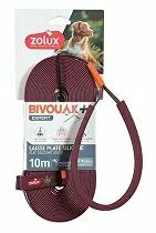 Vodítko pre psov BIVOUAK ploché, silikónové 15mm/10m červenéZolux