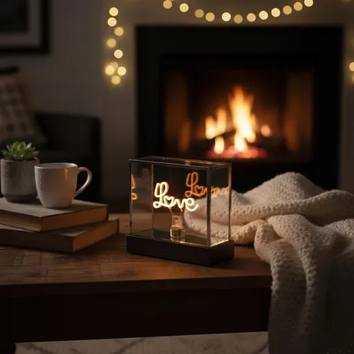 Skleněná dekorace Love, 15 x 14 cm